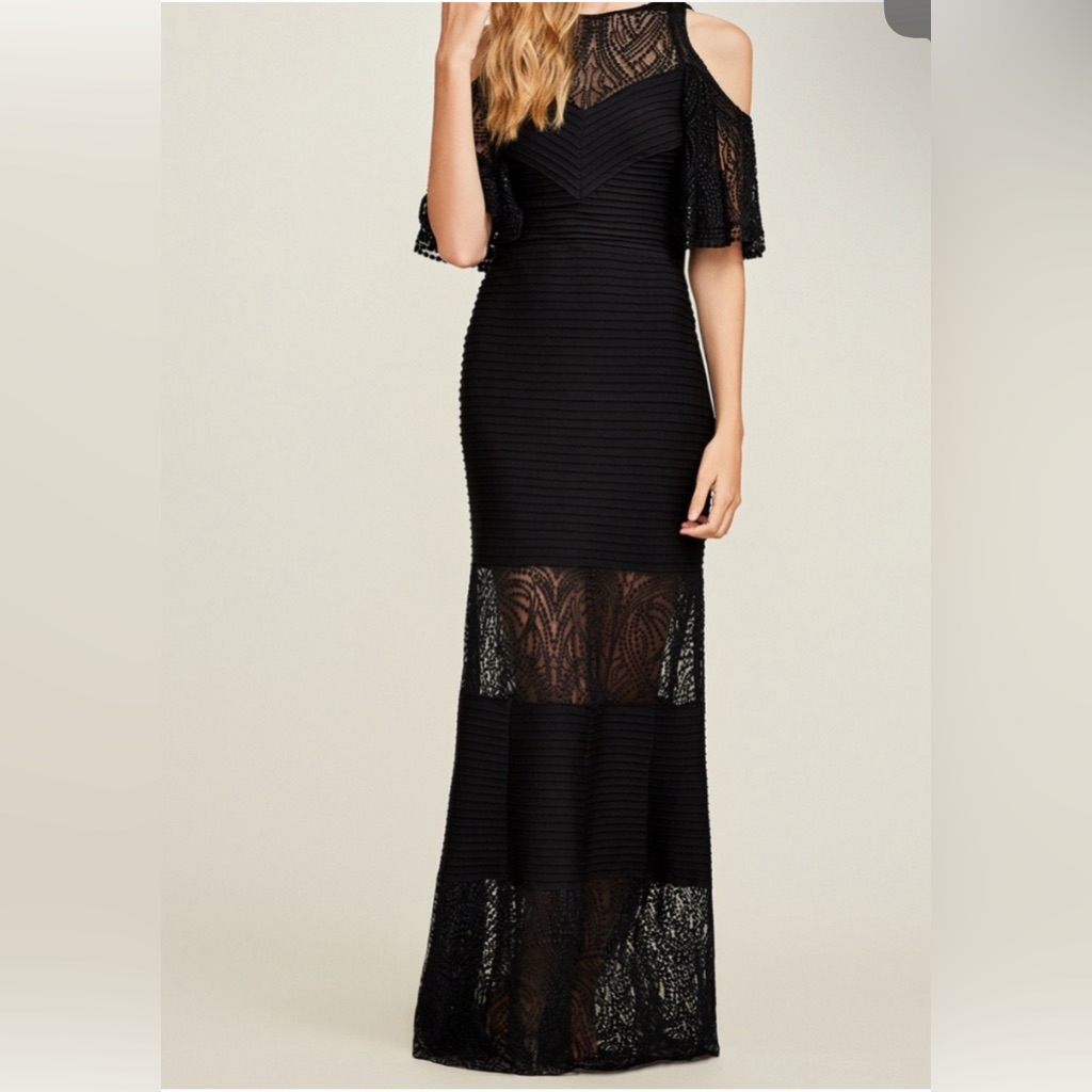 Tadashi Shoji Cold Shoulder Gown Nwot